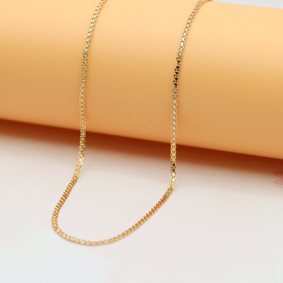 "Classic Curb Chain Rose Gold Necklace Everyday Elegance, XPNL0141 - Picture 4 of 11